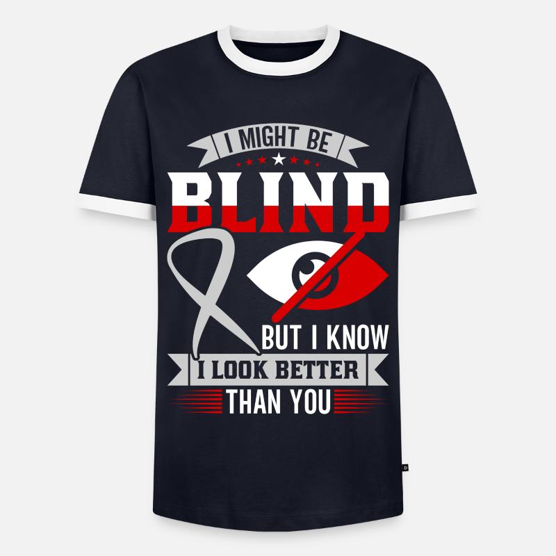 Blindheitsbewusstsein Gesetzlich Blind - Männer Kontrast-T-Shirt - Navy/Weiß 