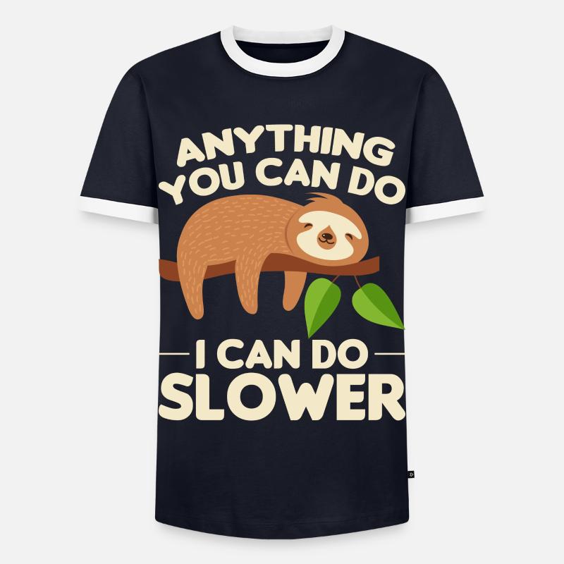 Faultier Schlaf Spruch - Männer Kontrast-T-Shirt - Navy/Weiß 