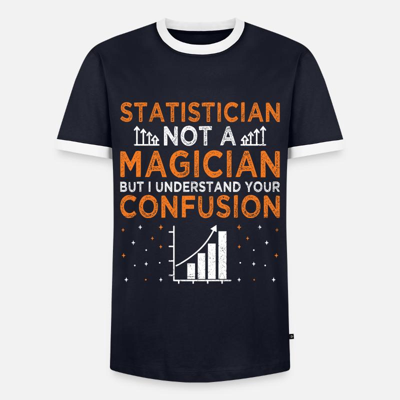 Statistik Datenanalyse Beruf Statistiker - Männer Kontrast-T-Shirt - Navy/Weiß 