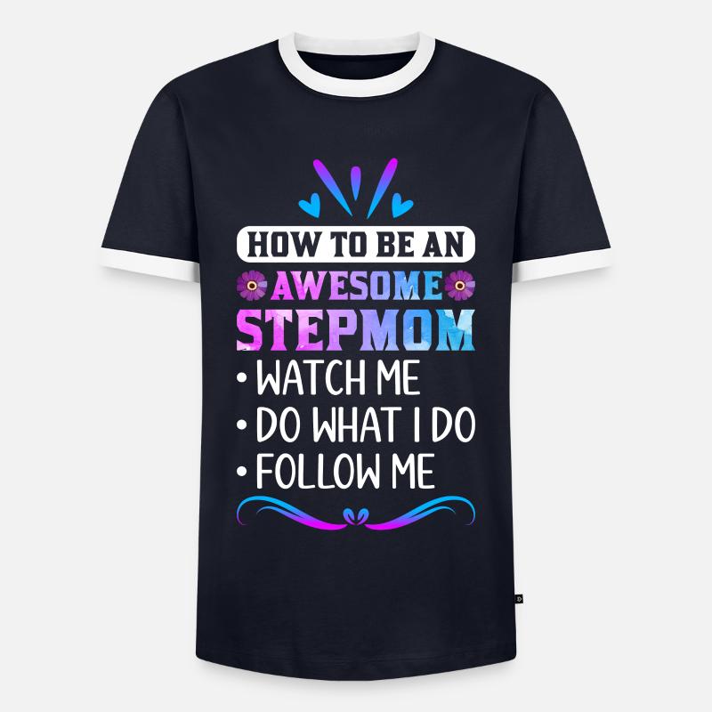 Stiefmutter - Männer Kontrast-T-Shirt - Navy/Weiß