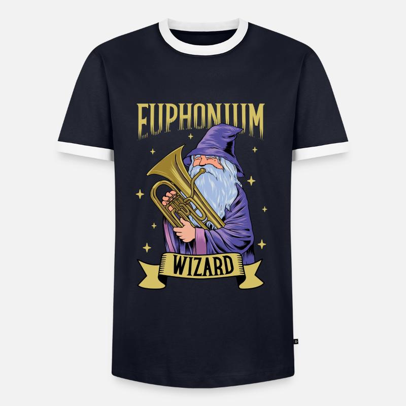Euphonium Wizard - Euphonist - Männer Kontrast-T-Shirt - Navy/Weiß