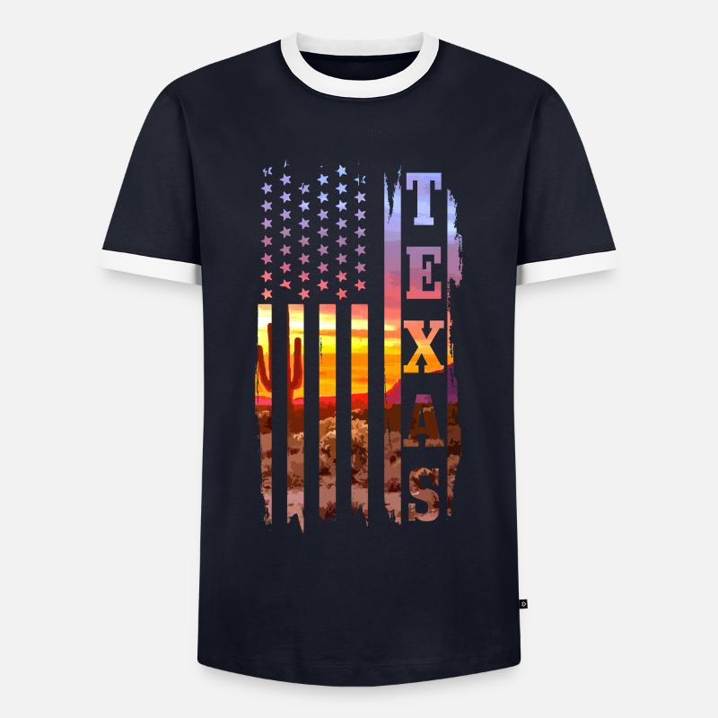 Texas - Men's Ringer Shirt - navy/white 