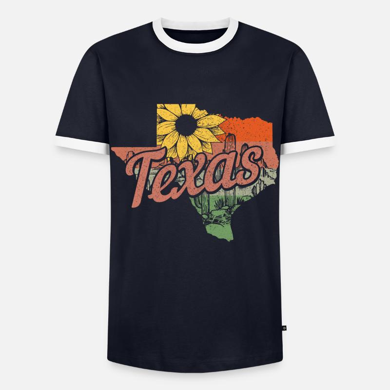 Texas - Men's Ringer Shirt - navy/white 
