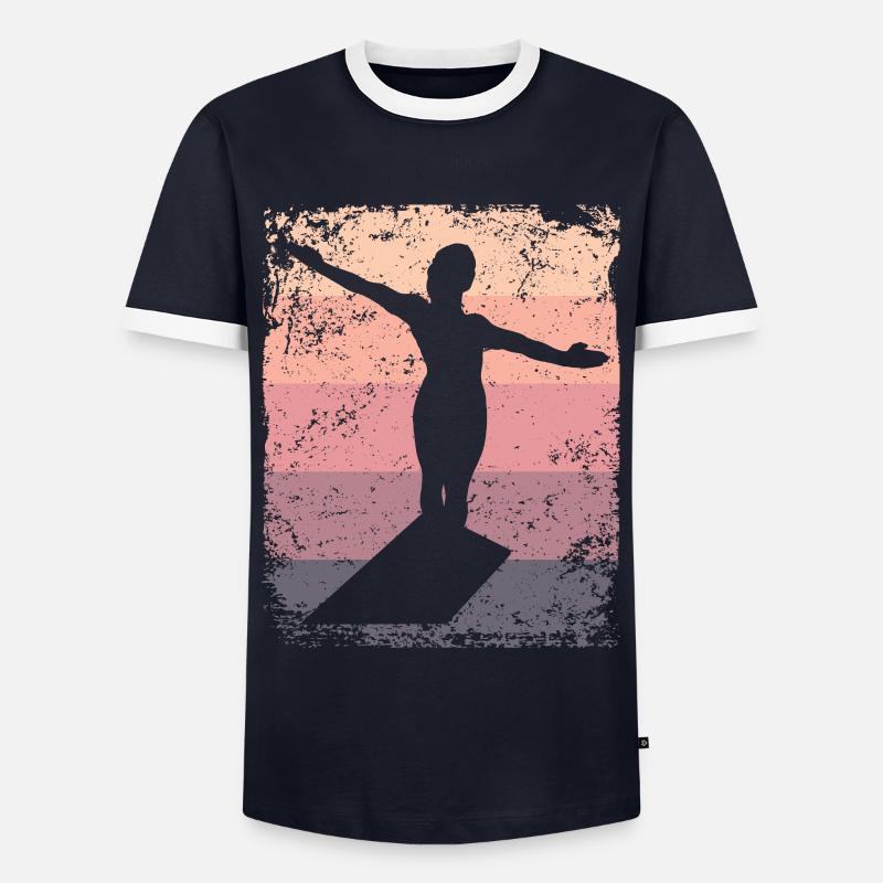 Synchronisierter Wassertaucher High Diver - Männer Kontrast-T-Shirt - Navy/Weiß