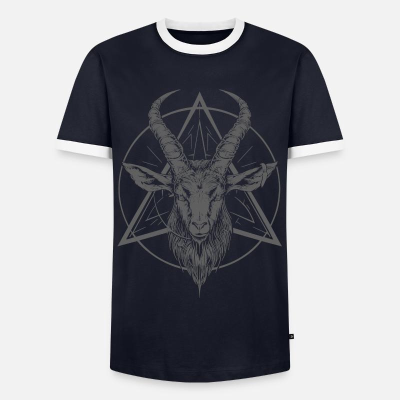 Ziege Baphomet - Männer Kontrast-T-Shirt - Navy/Weiß 