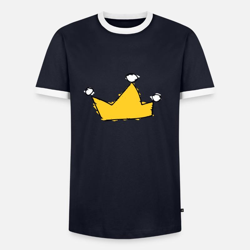 Krone - Männer Kontrast-T-Shirt - Navy/Weiß 
