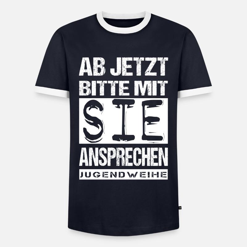 Jugendweihe - Jugendweihe 2026 - Männer Kontrast-T-Shirt - Navy/Weiß 