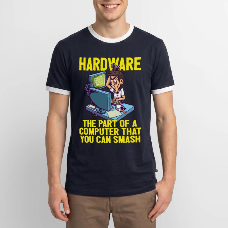 Smash PC Hardware Debugging IT Coder Informatics Men's Ringer Shirt