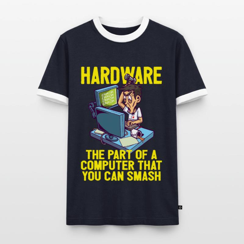 Smash PC Hardware Debugging IT Coder Informatics Men's Ringer Shirt