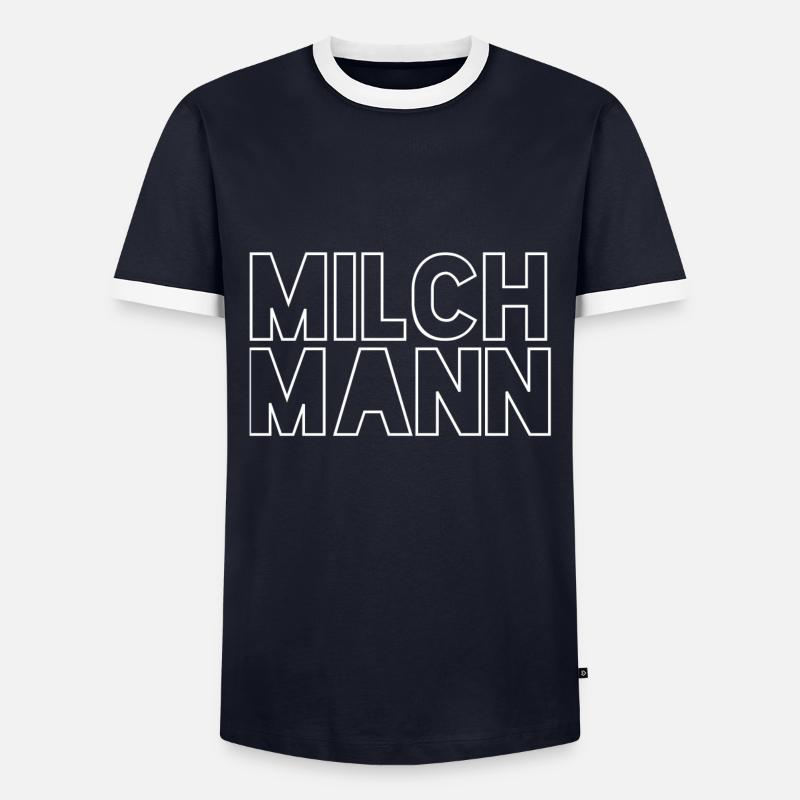 Milchmann - Männer Kontrast-T-Shirt - Navy/Weiß