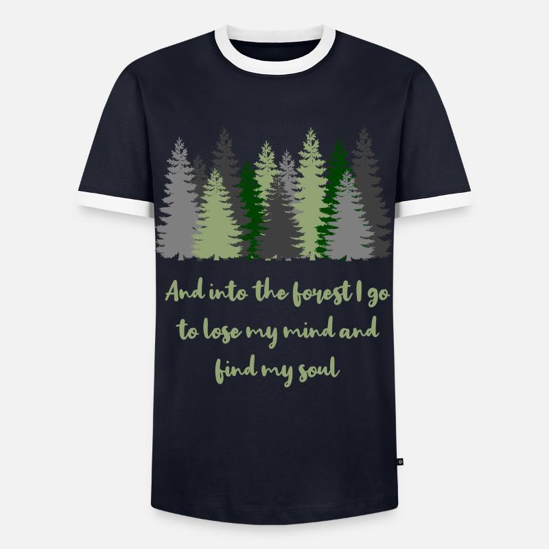 Wald Spruch Wanderer Förster - Männer Kontrast-T-Shirt - Navy/Weiß
