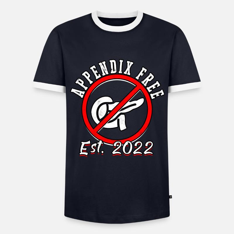 Appendix Operation Appendectomy Removal - Men's Ringer Shirt - navy/white