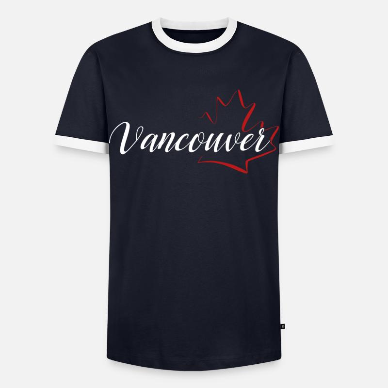Vancouver Maple Leaf - Männer Kontrast-T-Shirt - Navy/Weiß 