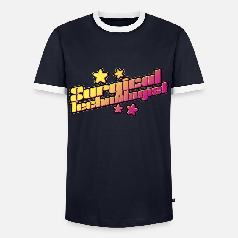 Surgical-Technical Assistant Surgeon - Men's Ringer Shirt - navy/white