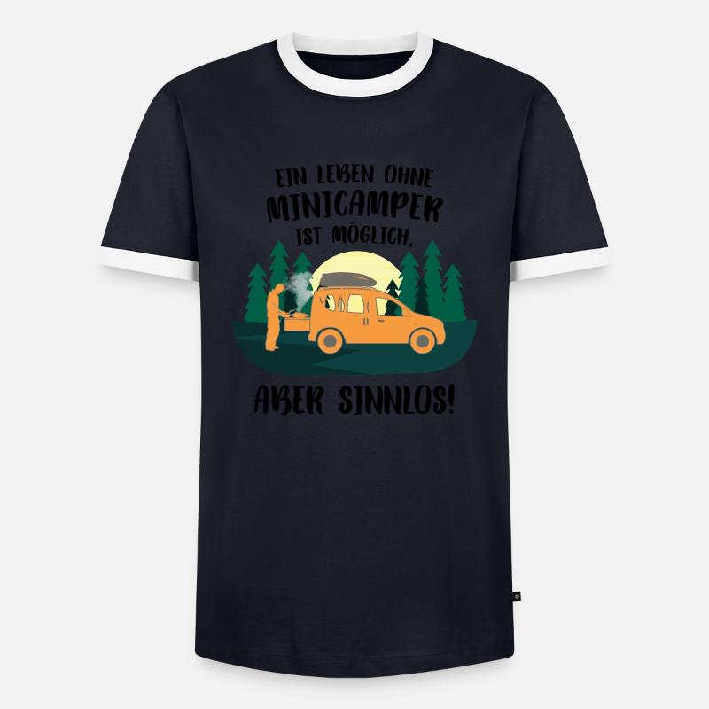 Minicamper SINNLOS Camping-Camper Microcamper - Männer Kontrast-T-Shirt - Navy/Weiß 