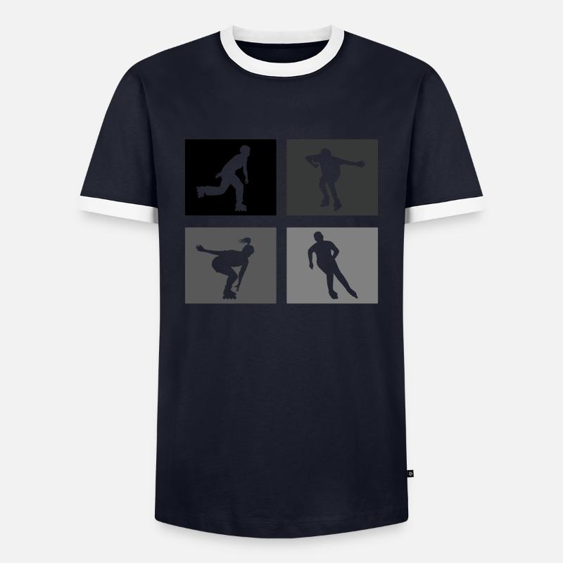 Inline-Skating Rollerskates Inline-Skater - Men's Ringer Shirt - navy/white 