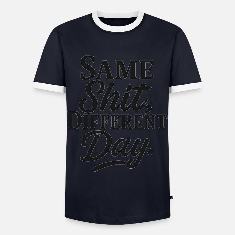 Same Shit Different Day - Men's Ringer Shirt - navy/white 
