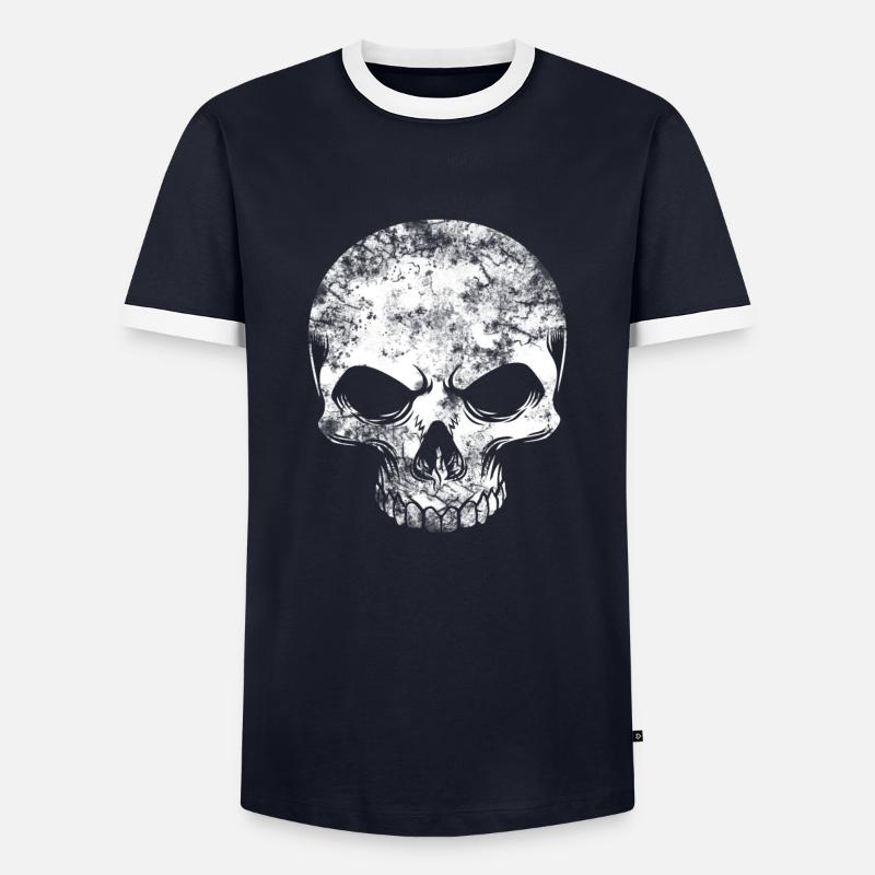 skull - Men's Ringer Shirt - navy/white