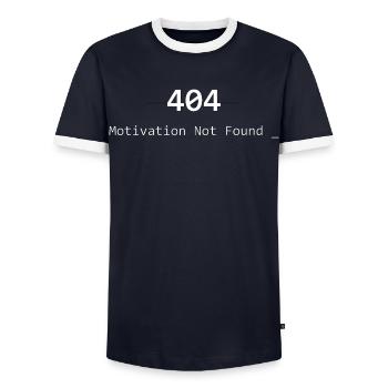 404 Motivation non trouvée - T-shirt contrasté Homme - marine/blanc  - Devant - AI Model Female 172 light (172cm) & AI Model Male 178 light (178cm)