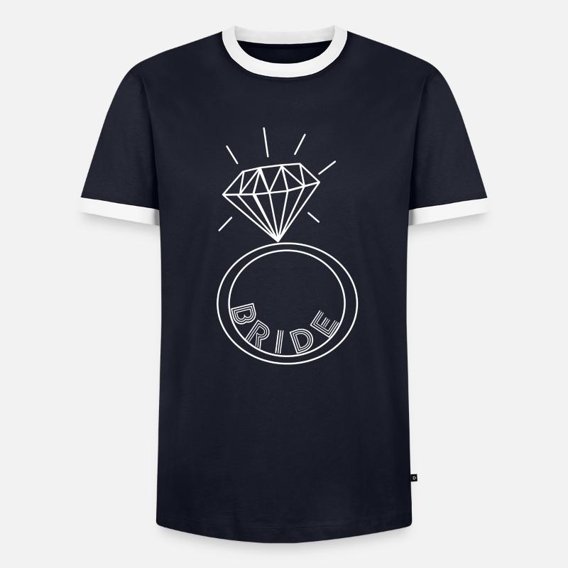 BRIDE DIAMOND RING - Männer Kontrast-T-Shirt - Navy/Weiß 