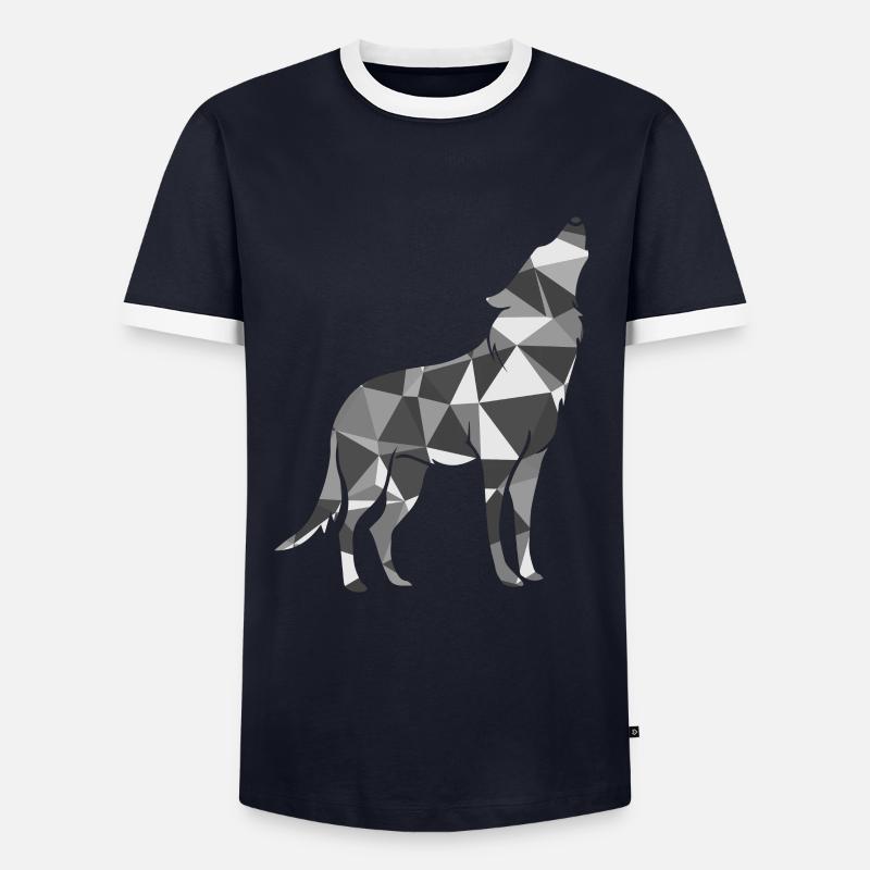 Polygon Wolf - Men's Ringer Shirt - navy/white