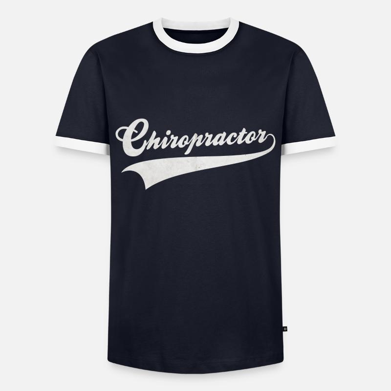 Chiropractor - Men's Ringer Shirt - navy/white