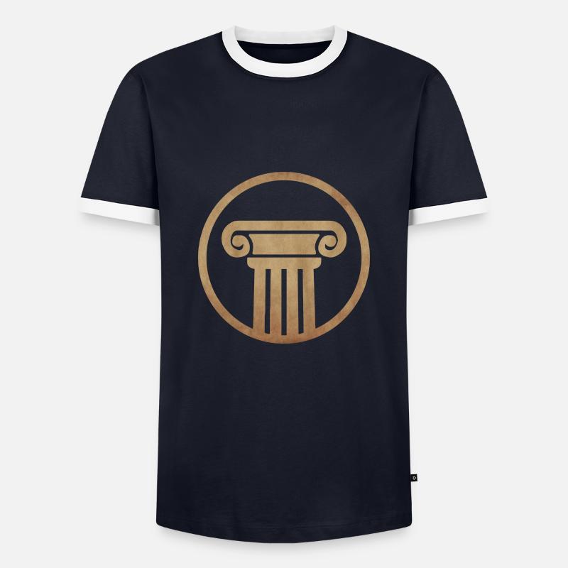 Ancient Column - Men's Ringer Shirt - navy/white 