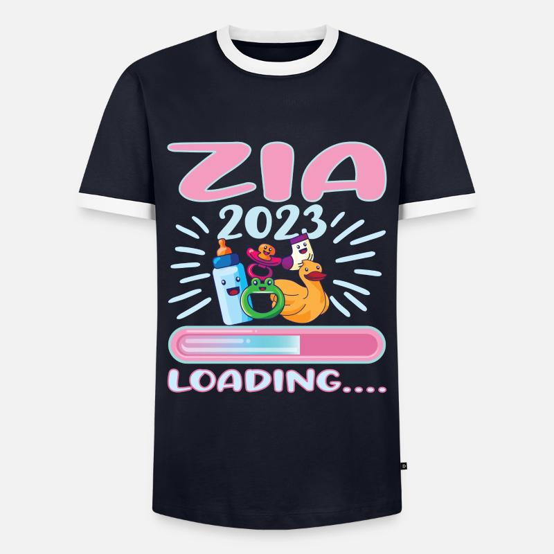 Zia 2023 Loading Zia - Männer Kontrast-T-Shirt - Navy/Weiß 