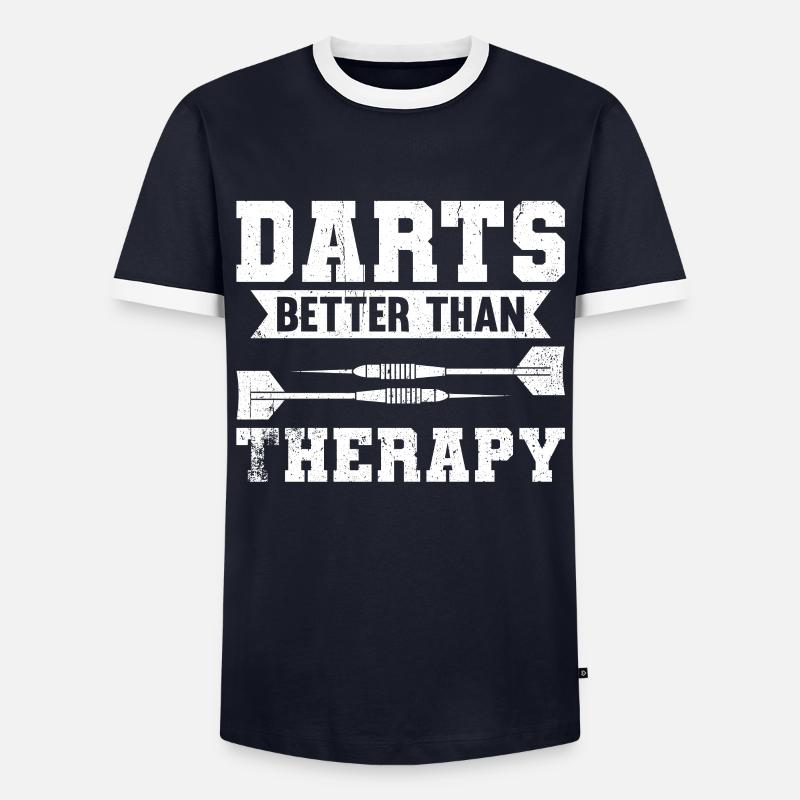 Darts Better Than Therapy - Men's Ringer Shirt - navy/white