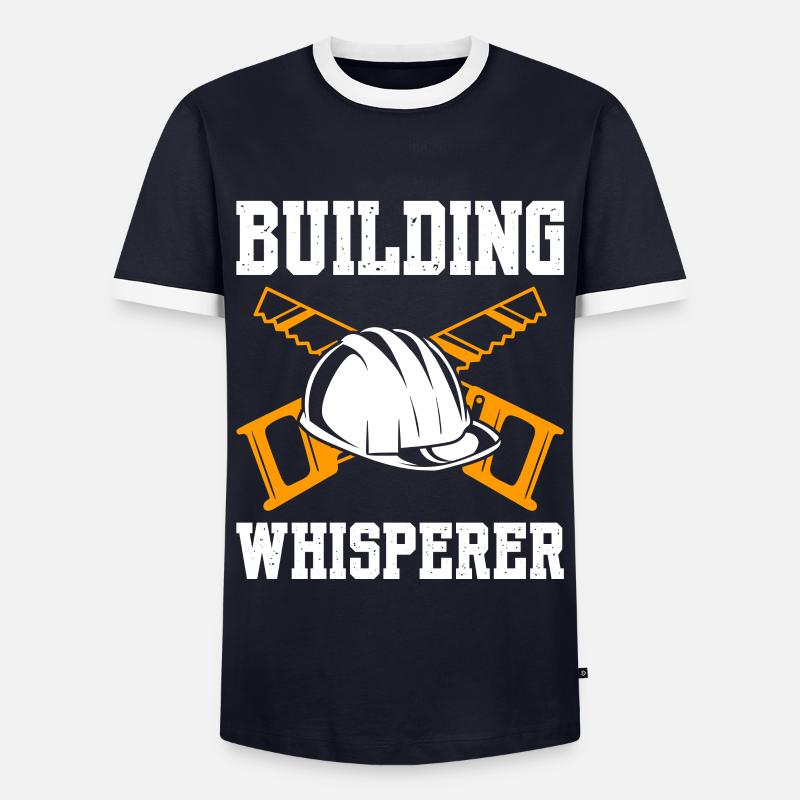 Building Whisperer Construction Worker - Männer Kontrast-T-Shirt - Navy/Weiß 