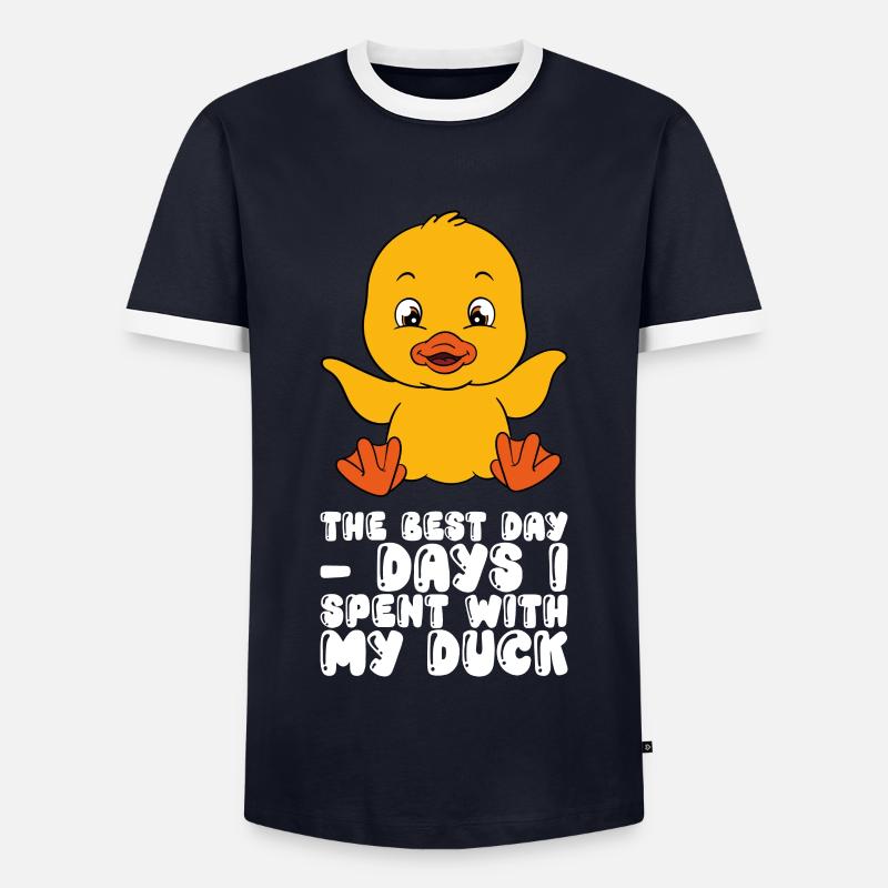 Funny duck Cute ducks - Men's Ringer Shirt - navy/white 