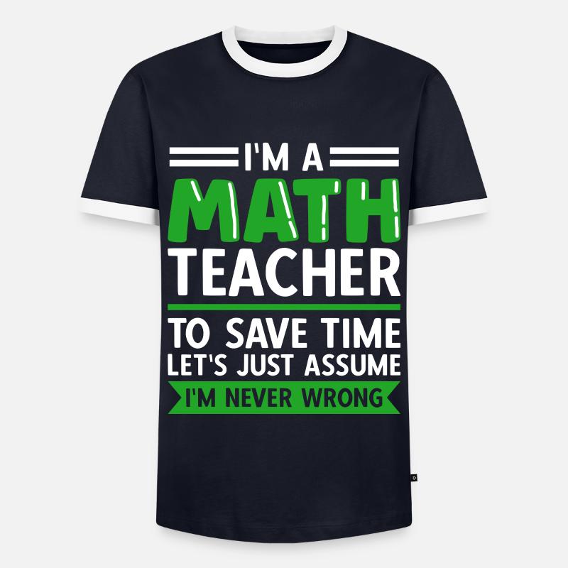 math teacher saying mathematician - Men's Ringer Shirt - navy/white