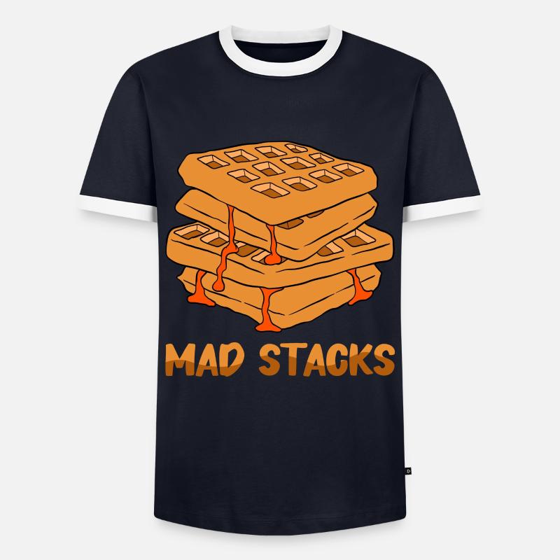 Waffle making waffle maker - Men's Ringer Shirt - navy/white