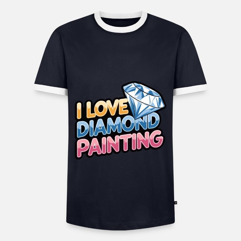 Diamond Painting Diamond Painter - Men's Ringer Shirt - navy/white 