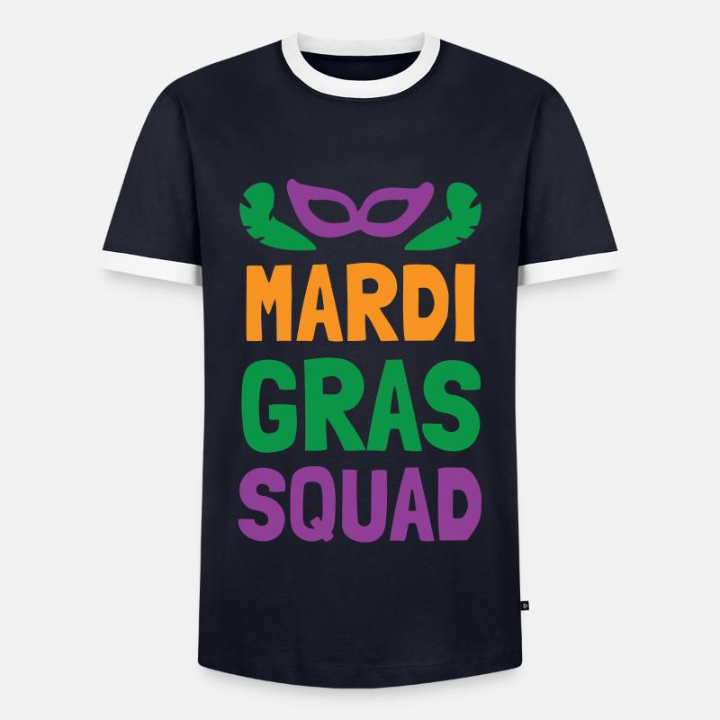 Mardi Gras Squad - Männer Kontrast-T-Shirt - Navy/Weiß 