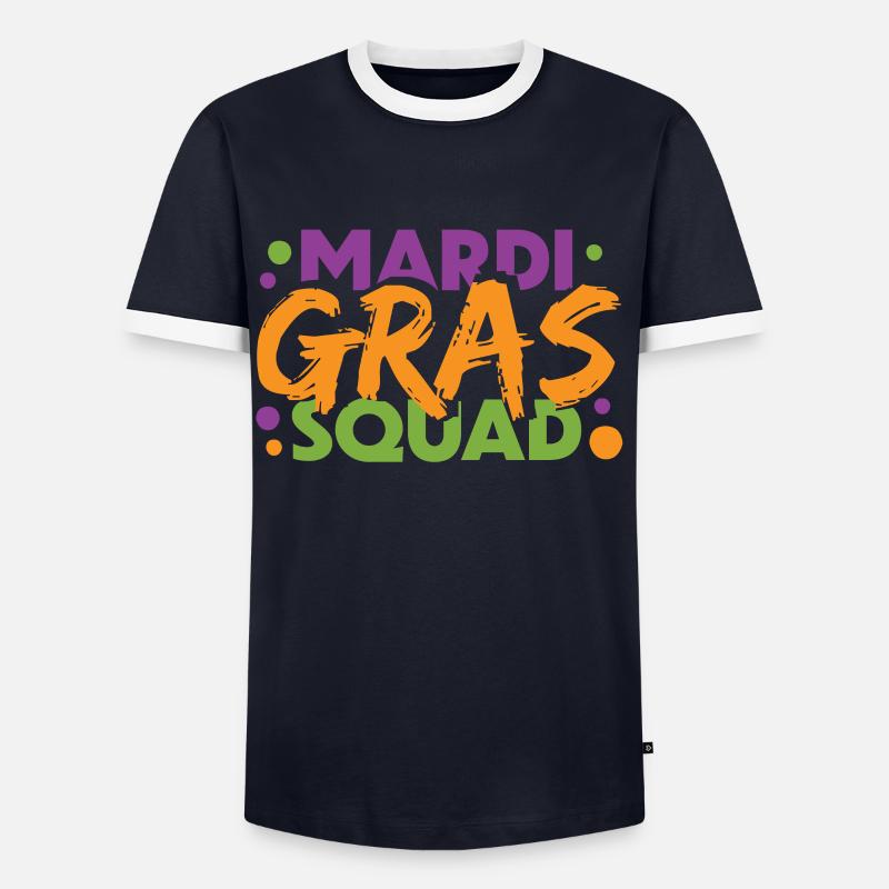 Mardi Gras Squad - Männer Kontrast-T-Shirt - Navy/Weiß