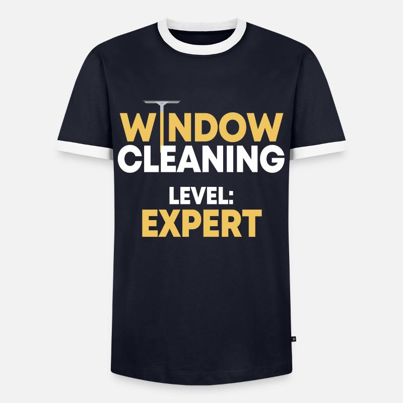 Fensterputzer Experte - Männer Kontrast-T-Shirt - Navy/Weiß 