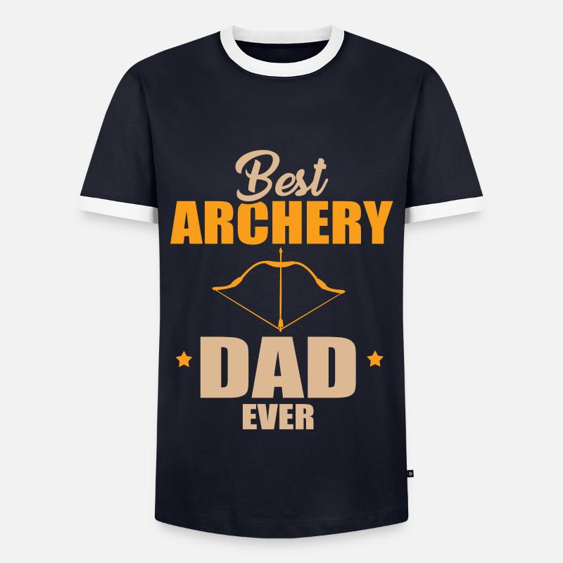 Bester Bogenschiessen Papa - Männer Kontrast-T-Shirt - Navy/Weiß 