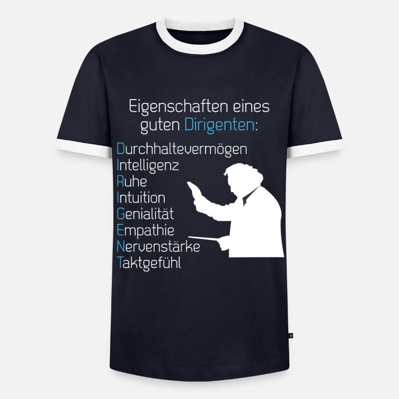 Eigenschaften Dirigent - Männer Kontrast-T-Shirt - Navy/Weiß 
