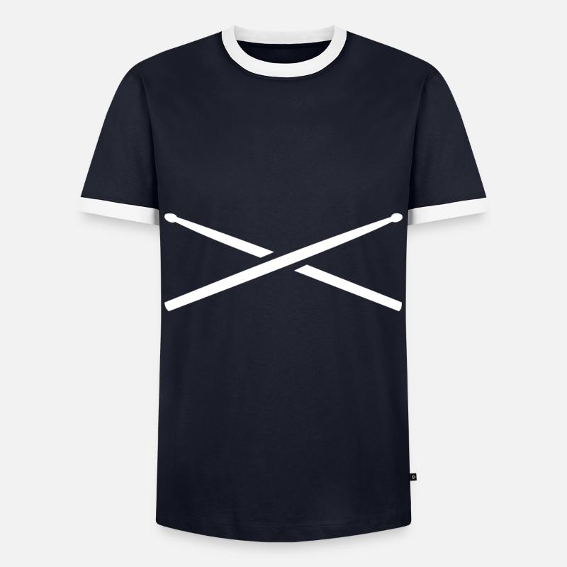 Drumsticks - Männer Kontrast-T-Shirt - Navy/Weiß 