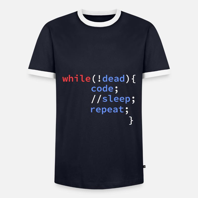 informatik entwickler coding programmierer - Männer Kontrast-T-Shirt - Navy/Weiß 