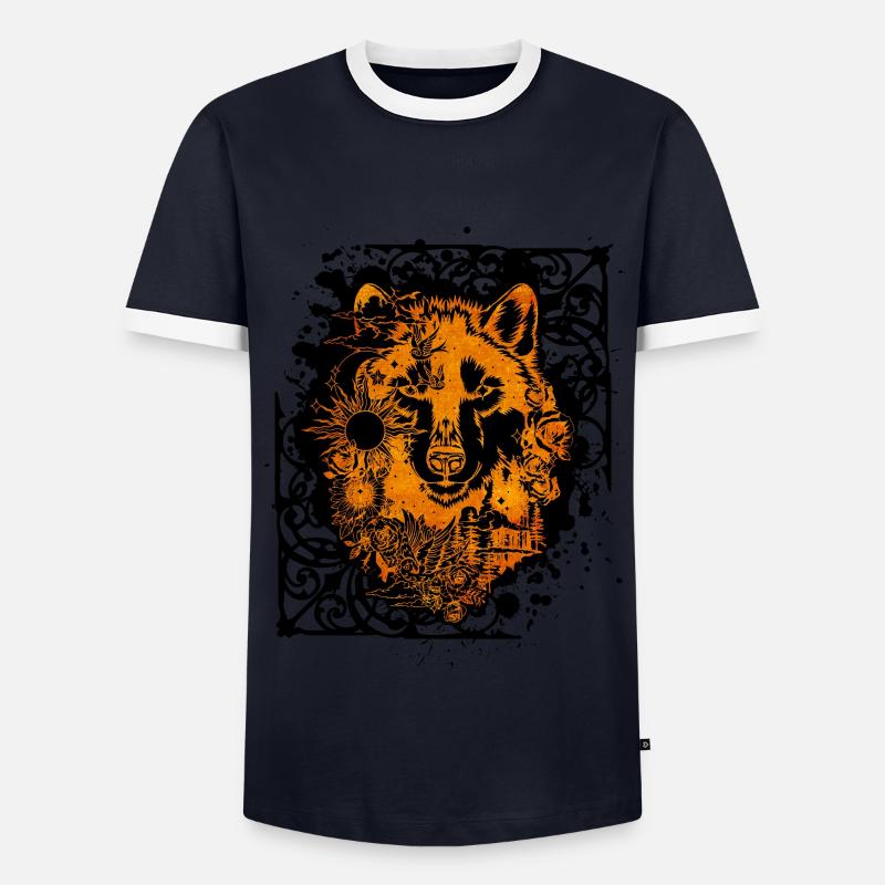Husky creative - Men's Ringer Shirt - navy/white 