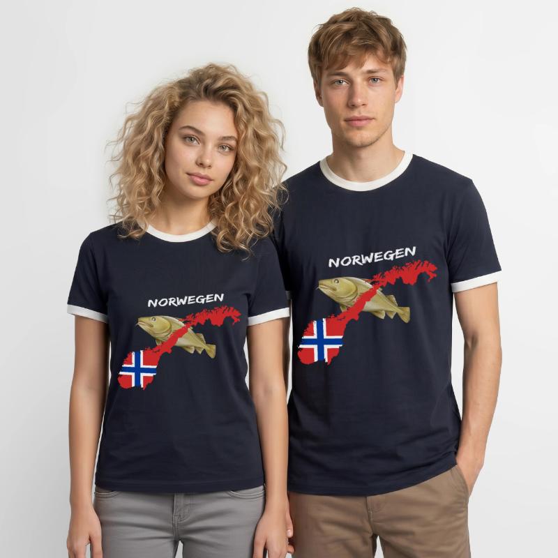 norway cod card cod hunter gift Men's Ringer Shirt