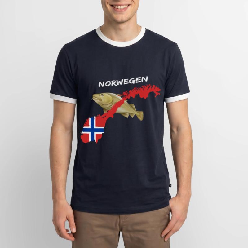 norway cod card cod hunter gift Men's Ringer Shirt