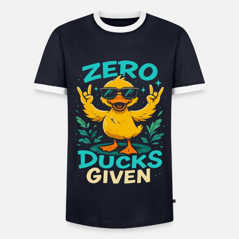 Zero Ducks Given Enten-Motiv Spaß - Männer Kontrast-T-Shirt - Navy/Weiß 