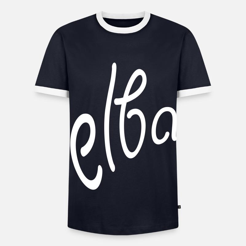 Elba - Männer Kontrast-T-Shirt - Navy/Weiß 