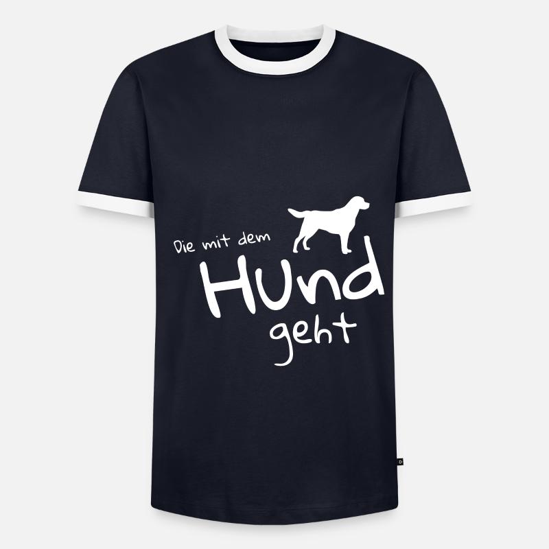 Hunde Halter Geschenkidee Hund - Männer Kontrast-T-Shirt - Navy/Weiß 