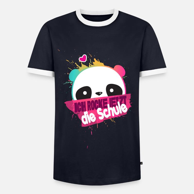 Endlich Schulkind, Einschulung - Männer Kontrast-T-Shirt - Navy/Weiß 