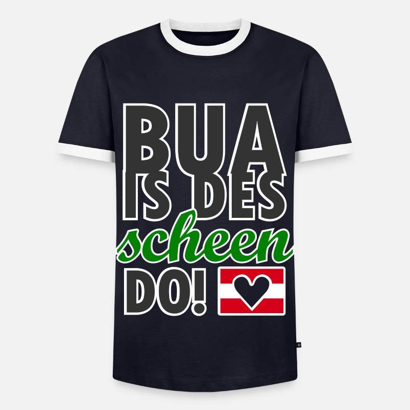 Styrian Austria dialect - Men's Ringer Shirt - navy/white 