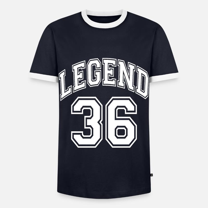 Legend 36 - Männer Kontrast-T-Shirt - Navy/Weiß